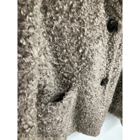 Marc by Marc Jacobs Faux Fur Short Brown Snap Front Coat, size Small - Picture 6 of 9
